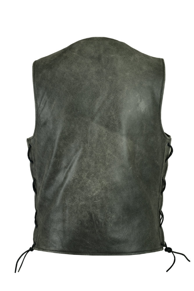 DS105V Men's Gray Single Back Panel Concealed Carry Vest