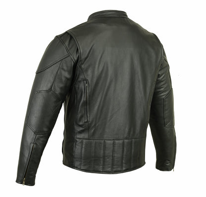 RC Men’s Black Vented Motorcycle Jacket with Plain Sides