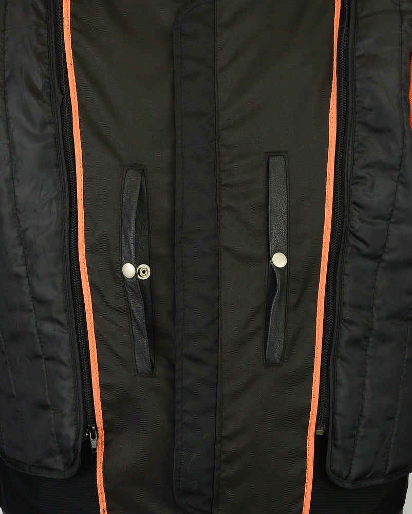 RC Men’s Black Vented Motorcycle Jacket with Plain Sides