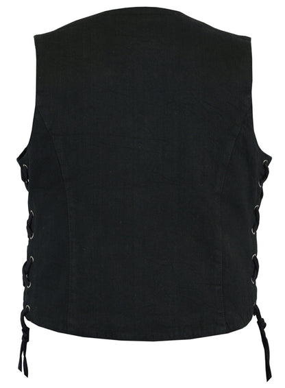 DM952 Women's Denim Classic Side Lace Vest
