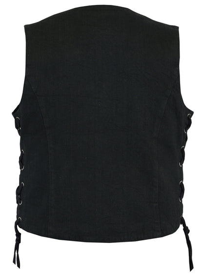 DM Women's Denim Classic Side Lace Vest