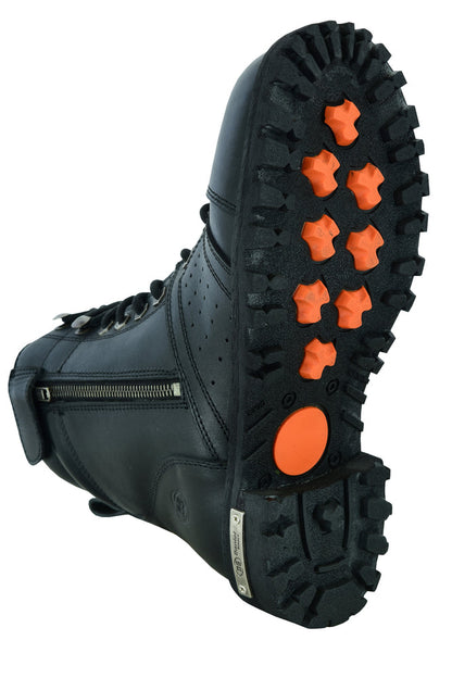 DS Men's 6'' Side Zipper Plain Toe Boot W/Perforation