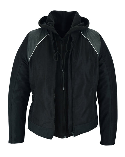 DS867 Women's Mesh 3-in-1 Riding Jacket (Black/Black Tone Reflective)