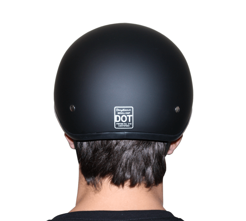 D1-A D.O.T. DAYTONA SKULL CAP- HI-GLOSS BLACK