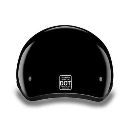 D1-A D.O.T. DAYTONA SKULL CAP- HI-GLOSS BLACK