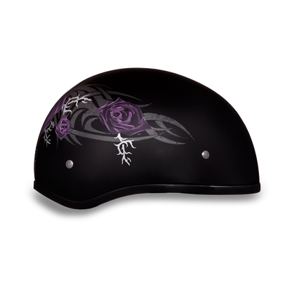 D6-PR D.O.T. DAYTONA SKULL CAP - W/ PURPLE ROSE