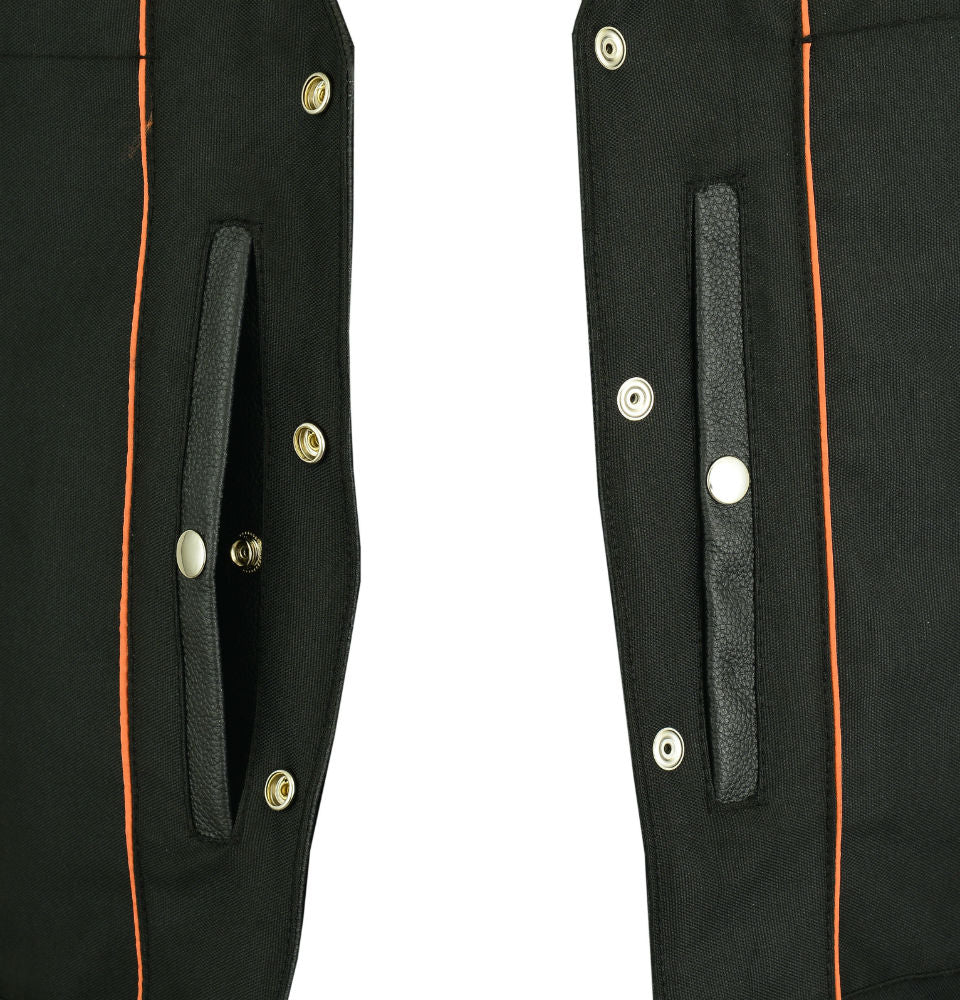 RC Men's Milled Single Back Panel Leather  Vest - Black