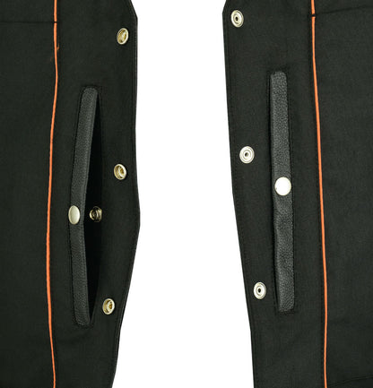 RC Men's Milled Single Back Panel Leather  Vest - Black