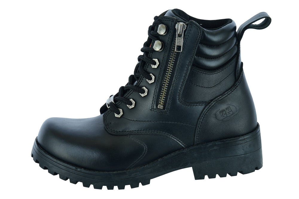 DS Women's Side Zipper Plain Toe Boots