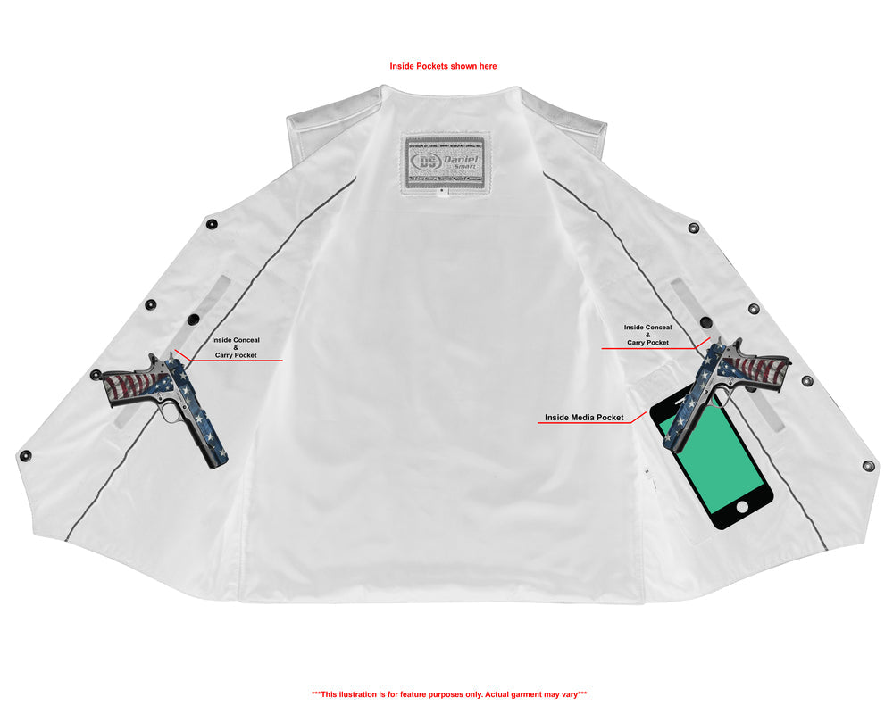 RC Men's Single Back Panel motorcycle vest