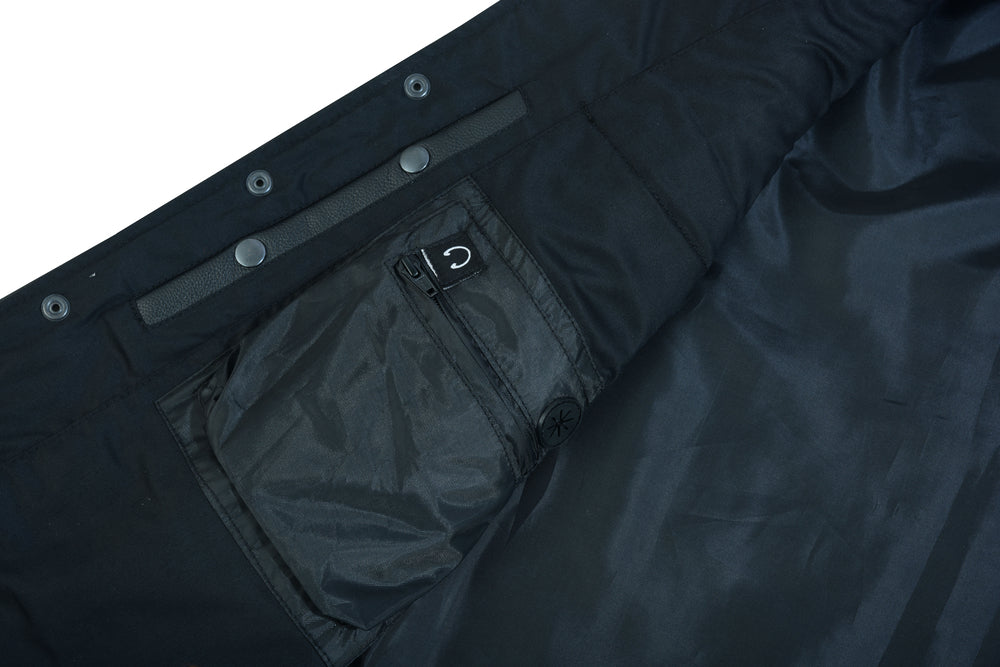 RC Men's Tall Classic Tapered Bottom Biker Leather Vest- Black