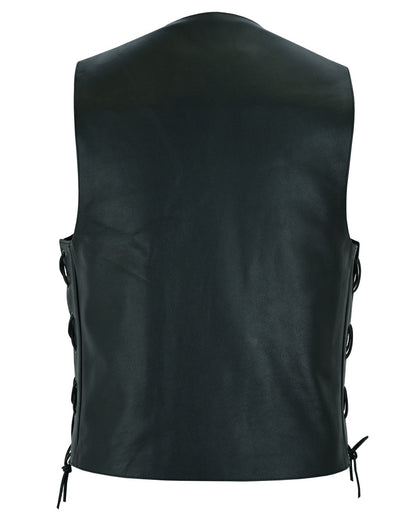RC Men's Traditional Leather side lacing Vest - Black